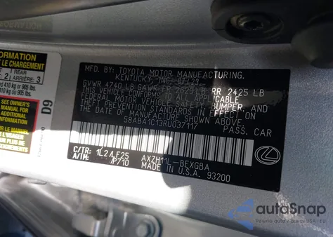 2024 Lexus Es 300H F Sport Handling from USA, damaged, VIN 58ABA1C13RU037117